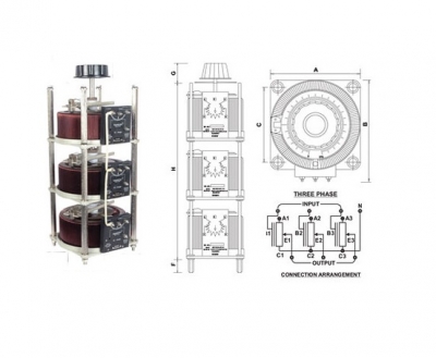 Variac Three Phase Flush Back Of Panel Open