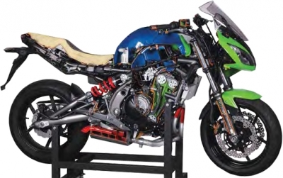 Motorcycle DOHC Chain Timing Cutaway