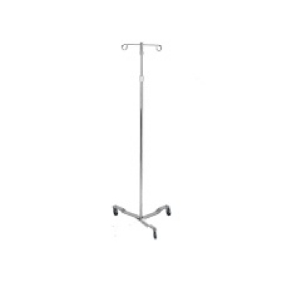 IV Stand Double Hook Metal Base 3 Wheels